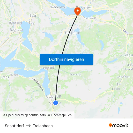 Schattdorf to Freienbach map