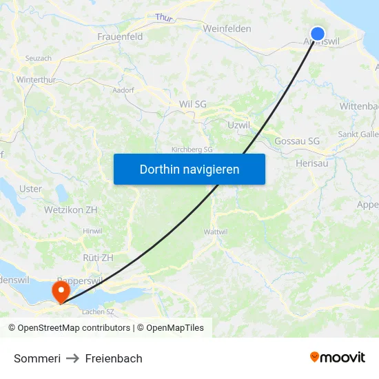 Sommeri to Freienbach map