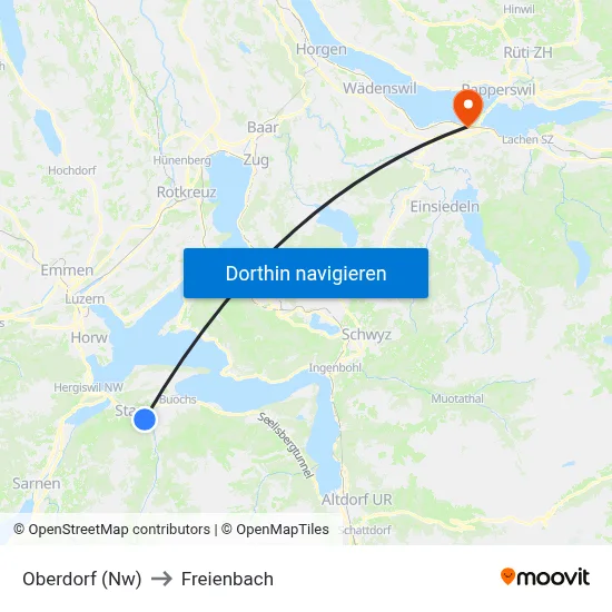Oberdorf (Nw) to Freienbach map