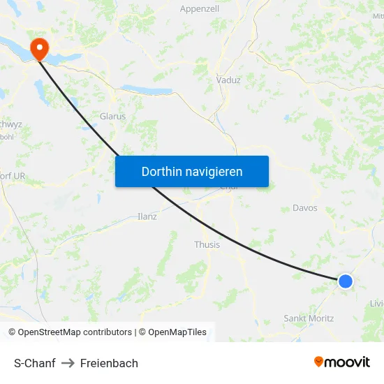 S-Chanf to Freienbach map