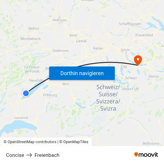 Concise to Freienbach map