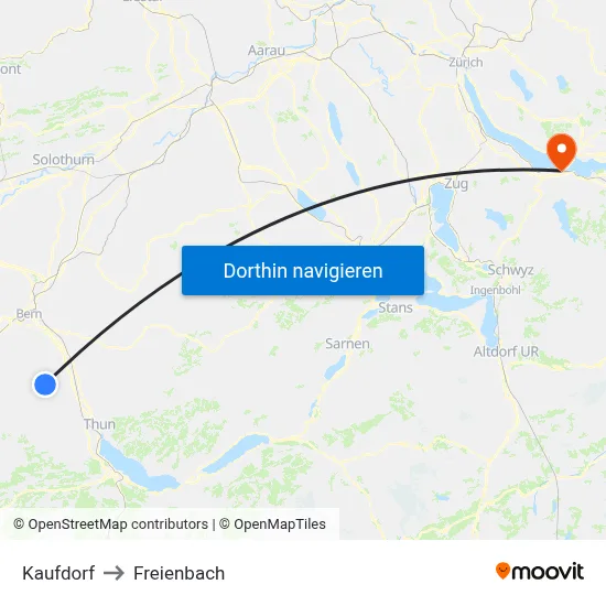 Kaufdorf to Freienbach map