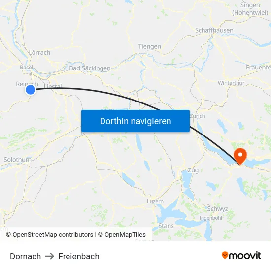 Dornach to Freienbach map