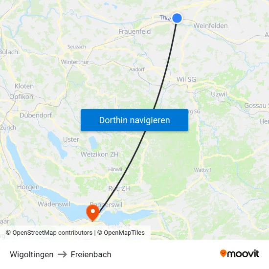 Wigoltingen to Freienbach map