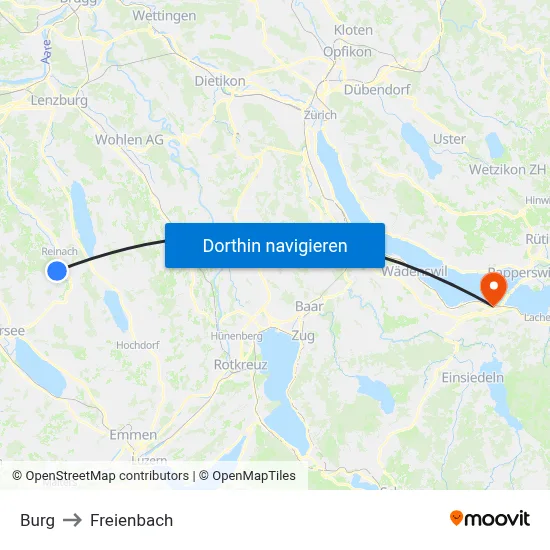 Burg to Freienbach map