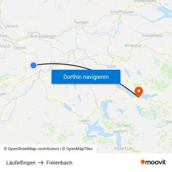 Läufelfingen to Freienbach map
