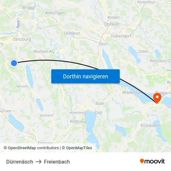 Dürrenäsch to Freienbach map