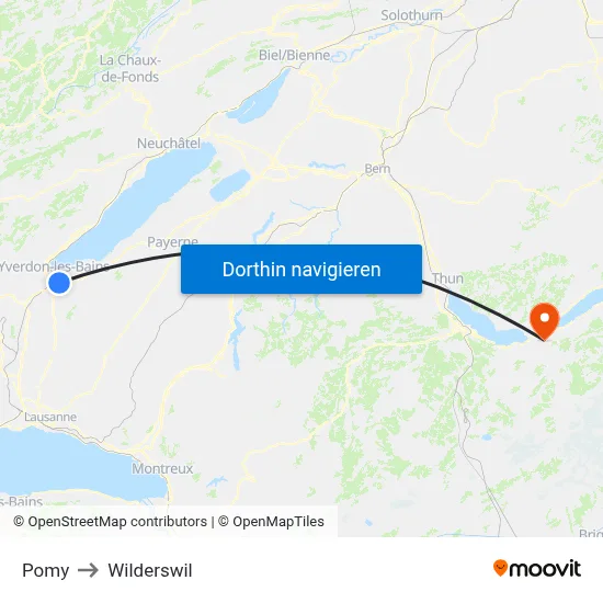 Pomy to Wilderswil map