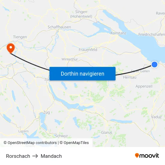 Rorschach to Mandach map