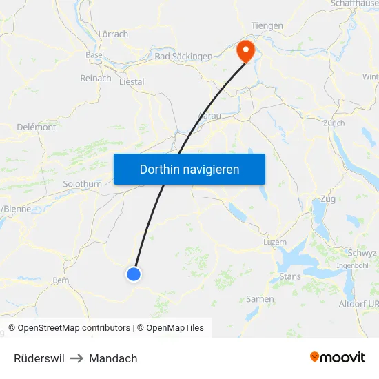 Rüderswil to Mandach map