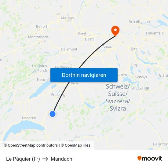Le Pâquier (Fr) to Mandach map