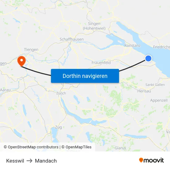 Kesswil to Mandach map