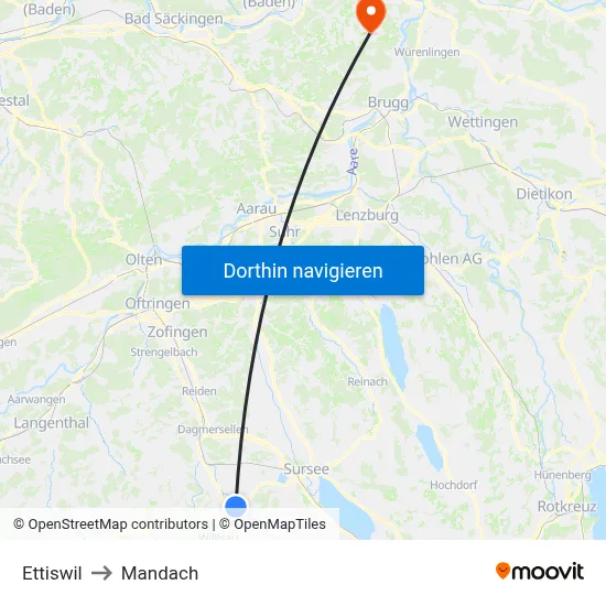 Ettiswil to Mandach map