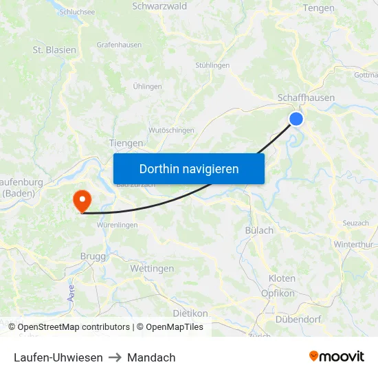 Laufen-Uhwiesen to Mandach map