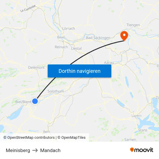 Meinisberg to Mandach map