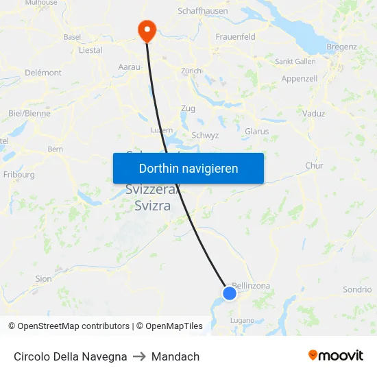 Circolo Della Navegna to Mandach map