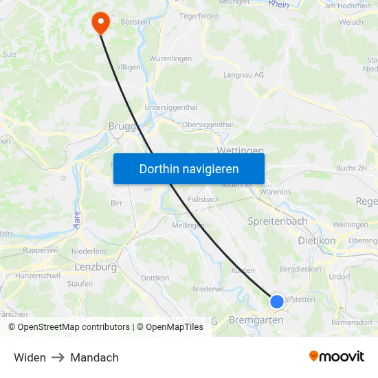 Widen to Mandach map