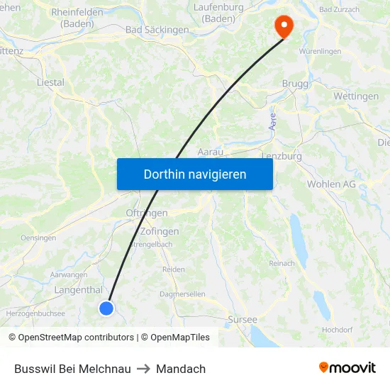 Busswil Bei Melchnau to Mandach map