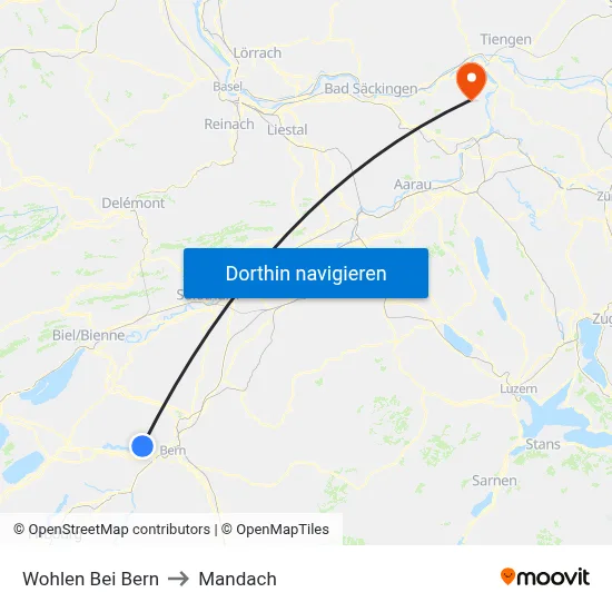Wohlen Bei Bern to Mandach map