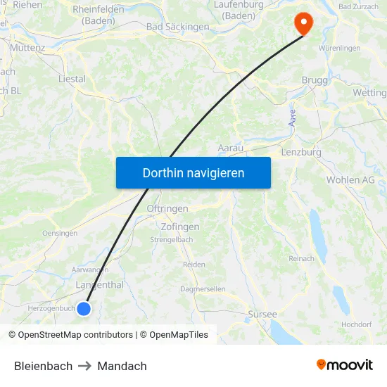Bleienbach to Mandach map