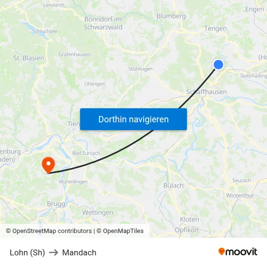 Lohn (Sh) to Mandach map