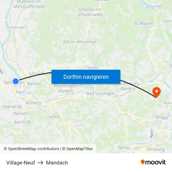 Village-Neuf to Mandach map