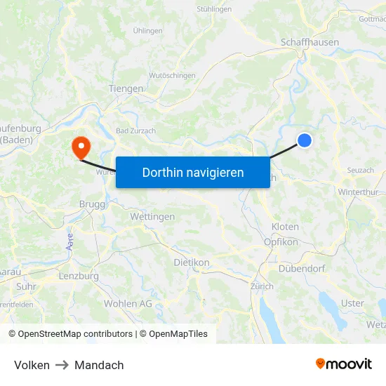 Volken to Mandach map