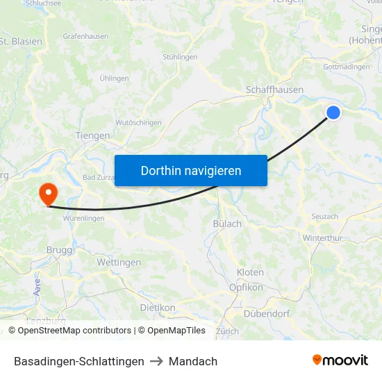 Basadingen-Schlattingen to Mandach map