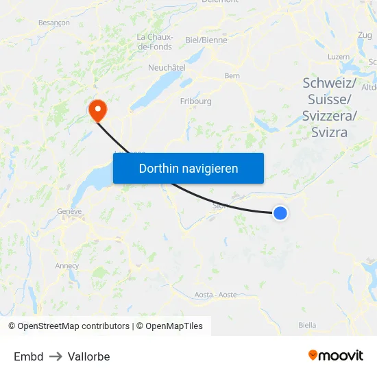 Embd to Vallorbe map