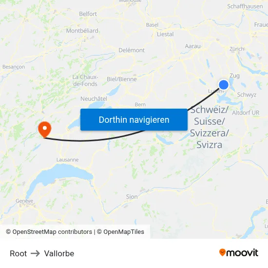 Root to Vallorbe map