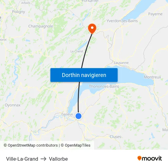 Ville-La-Grand to Vallorbe map