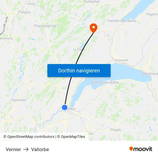 Vernier to Vallorbe map