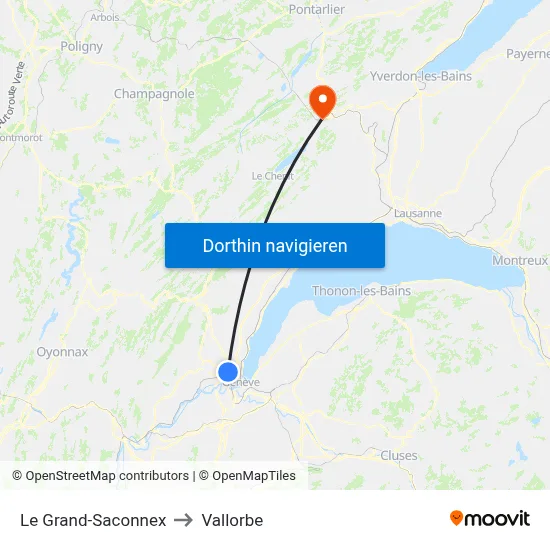 Le Grand-Saconnex to Vallorbe map
