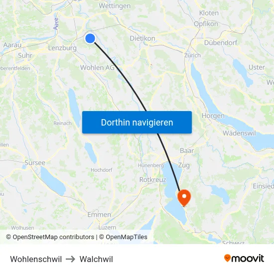 Wohlenschwil to Walchwil map