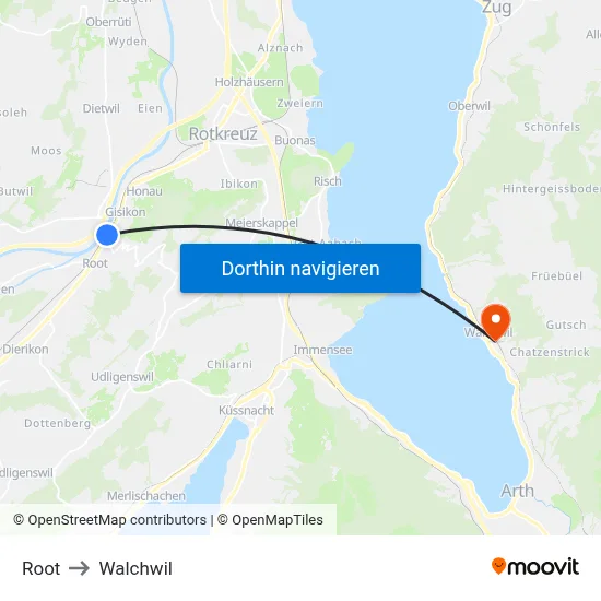 Root to Walchwil map