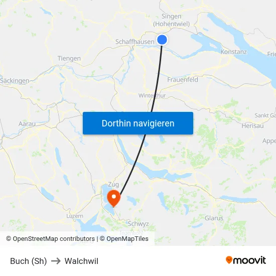 Buch (Sh) to Walchwil map