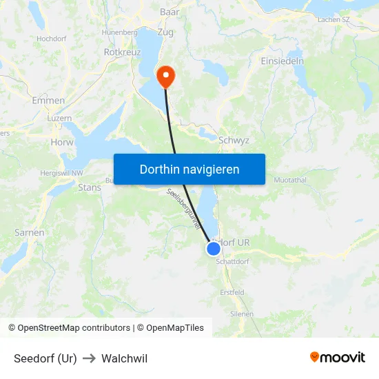 Seedorf (Ur) to Walchwil map