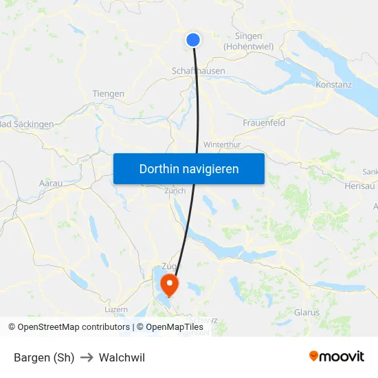 Bargen (Sh) to Walchwil map