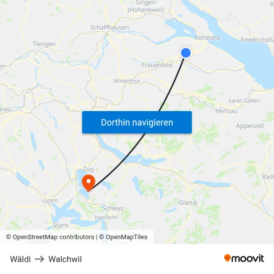 Wäldi to Walchwil map