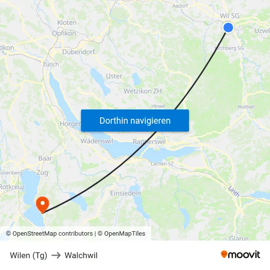 Wilen (Tg) to Walchwil map