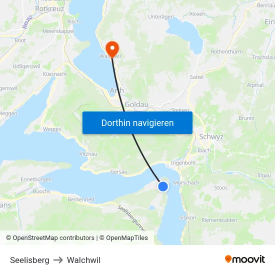 Seelisberg to Walchwil map