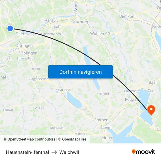 Hauenstein-Ifenthal to Walchwil map