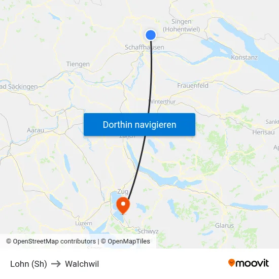 Lohn (Sh) to Walchwil map