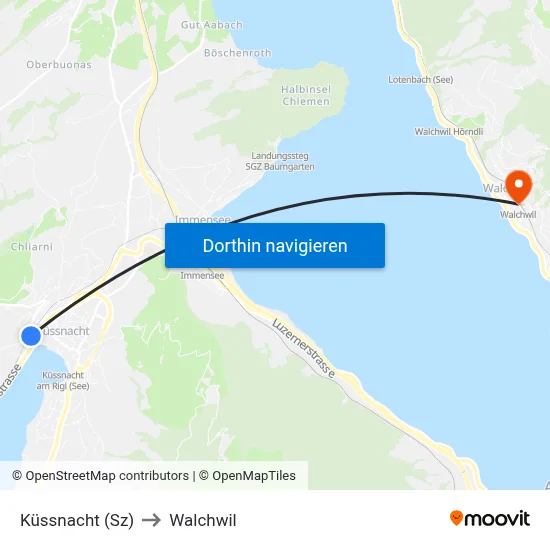 Küssnacht (Sz) to Walchwil map