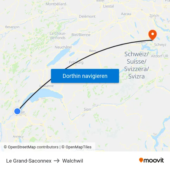 Le Grand-Saconnex to Walchwil map