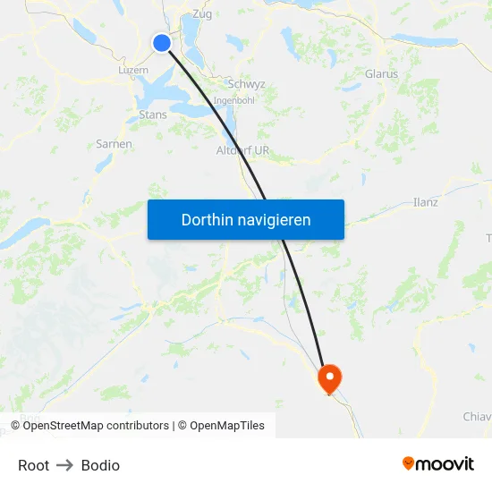 Root to Bodio map