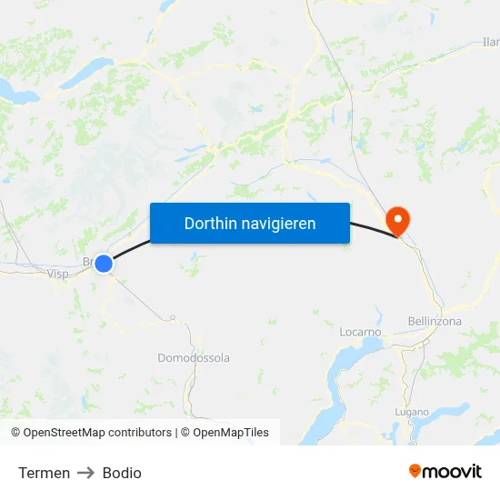 Termen to Bodio map