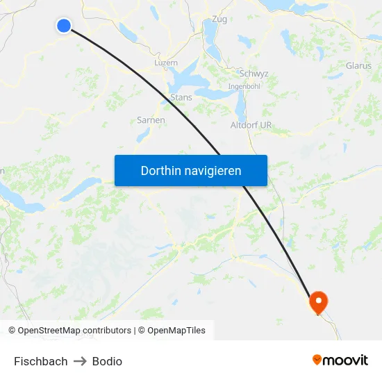Fischbach to Bodio map