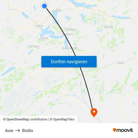 Auw to Bodio map