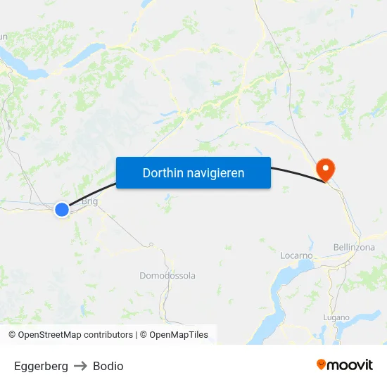Eggerberg to Bodio map